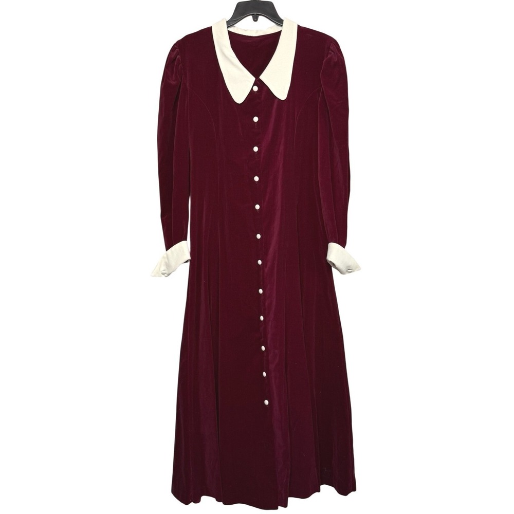 Vintage‎ Velvet Midi/Maxi Dress Size 6 Cottontail Victorian Academia Whimsigoth
